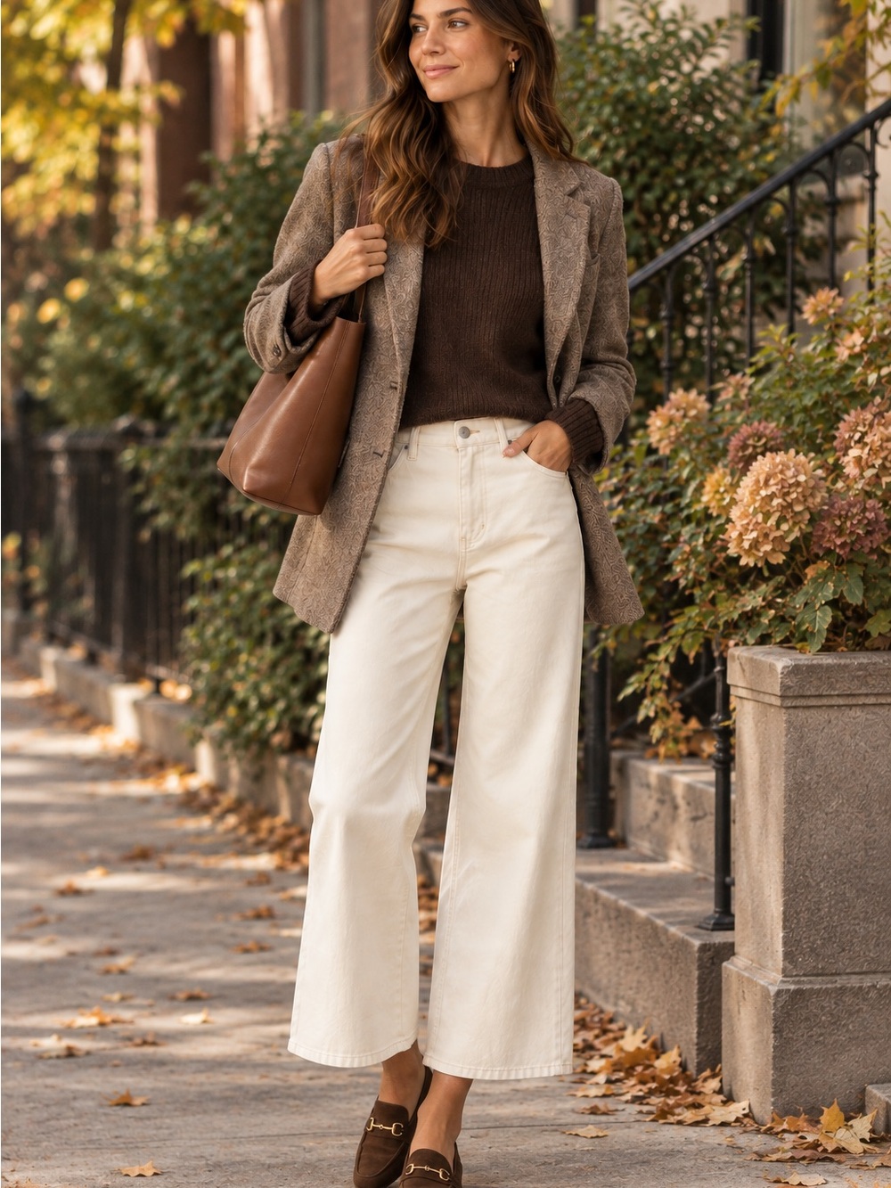 Banana Republic Denim Kick Trouser Cream High-Rise Wide-Leg